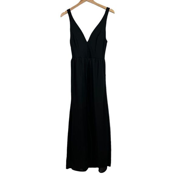 Vintage 90s J for Justify Black Deep V Mini Dress with Sheet Maxi Skirt Layered - Picture 11 of 13